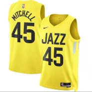 Men's Utah Jazz Donovan Mitchell #45 Gold 22/23 Swingman Jersey - Icon Edition - thejerseys
