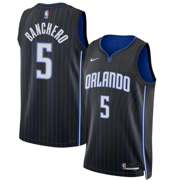 Jordan Men's Orlando Magic Jalen Suggs #4 Royal Dri-Fit Swingman Jersey, XXL, Blue