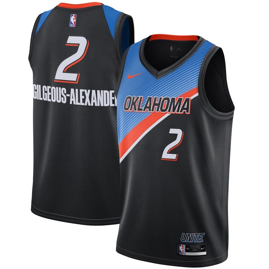 Nike Men's Oklahoma City Thunder Shai Gilgeous-Alexander #2 Blue T-Shirt, XL