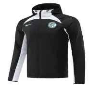 Inter Milan Black Hoodie Windbreaker Jacket 2022/23 For Adults - thejerseys