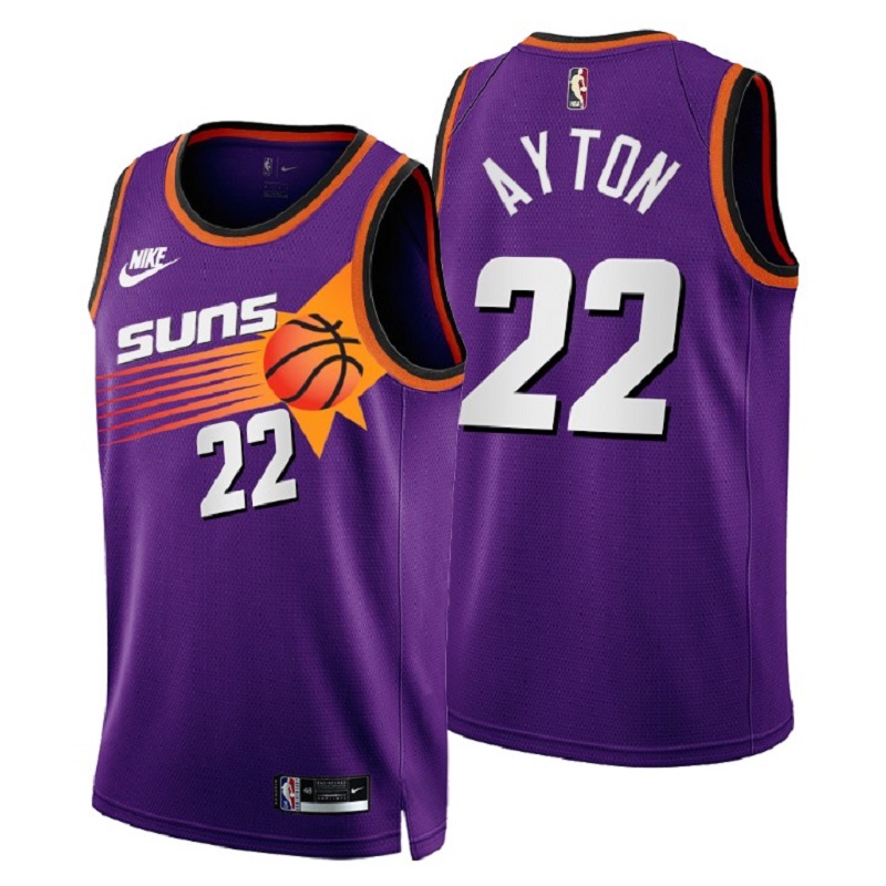 Nike Youth 2022-23 City Edition Phoenix Suns DeAndre Ayton #22 Turquoise Dri-Fit Swingman Jersey, Boys', Medium