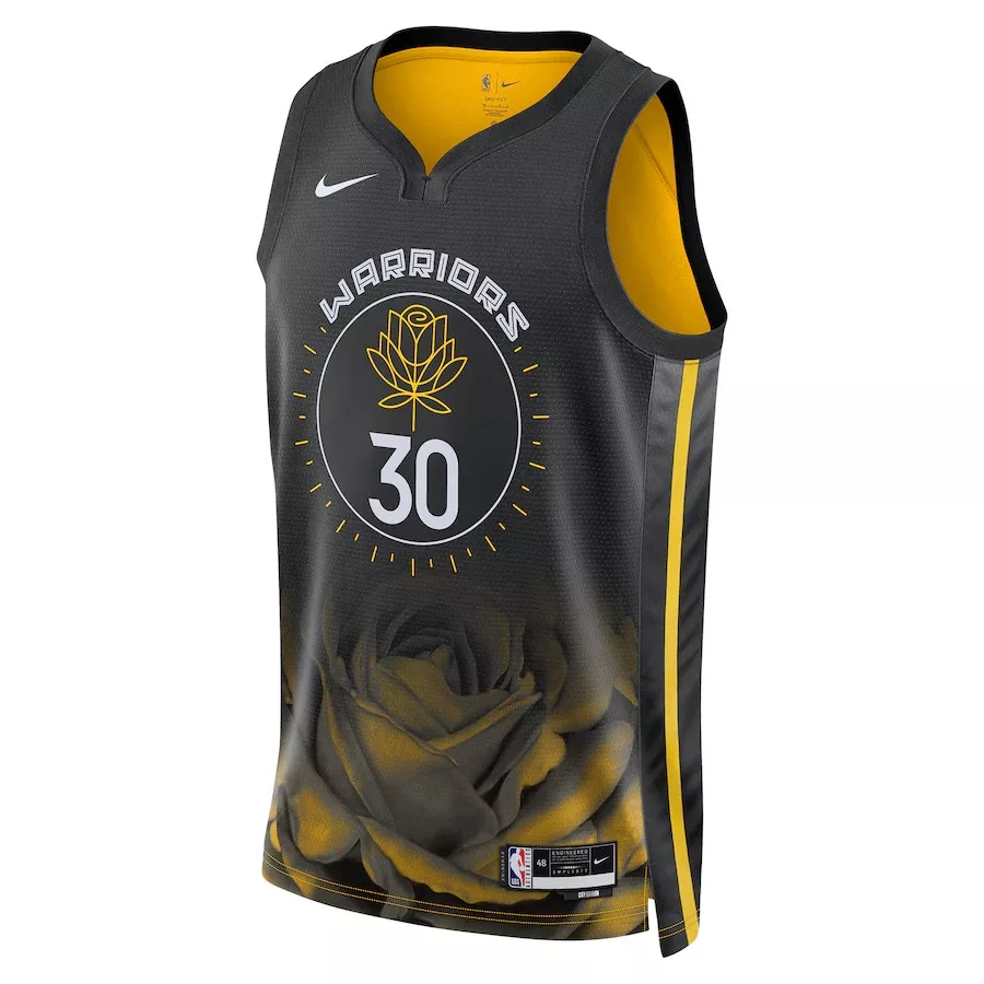 Men's Golden State Warriors Stephen Curry #30 Black Swingman Jersey 2022/23 - City Edition - thejerseys