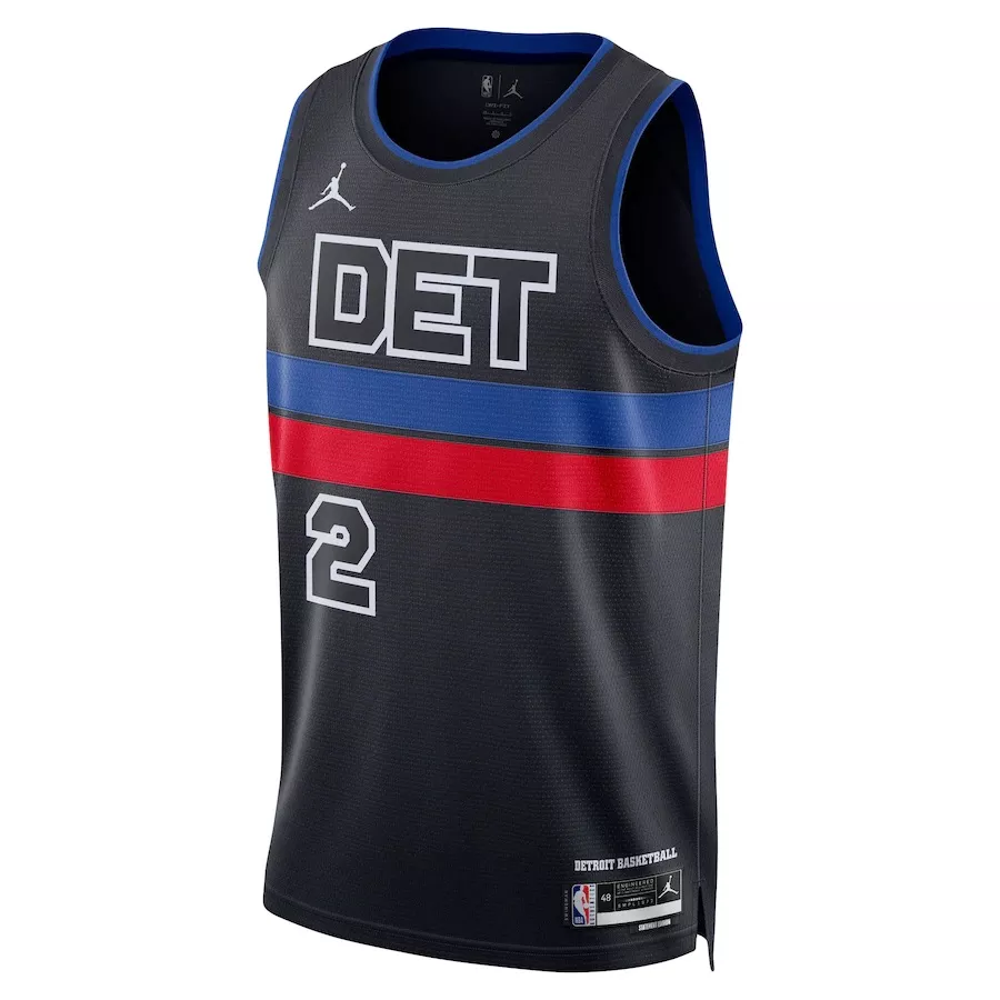 Men's Detroit Pistons Cade Cunningham #2 Black Swingman Jersey 2022/23 - Statement Edition - thejerseys