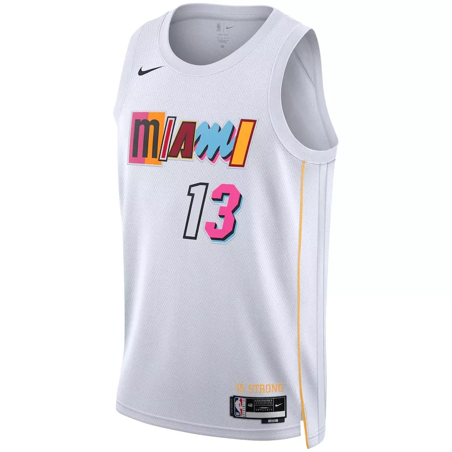 Men's Miami Heat Bam Adebayo #13 White Swingman Jersey 22/23 - City Edition - thejerseys