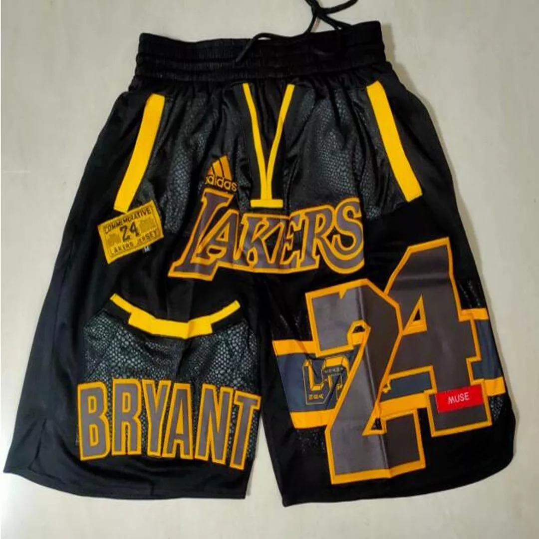 Men's Los Angeles Lakers Black Mesh Basketball Shorts