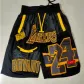 Men's Los Angeles Lakers Black Mesh Basketball Shorts - thejerseys