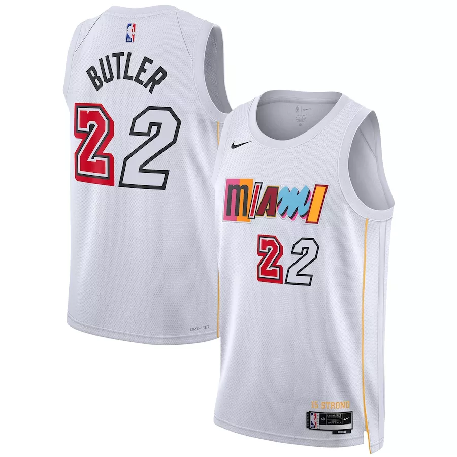 Men's Miami Heat Jimmy Butler #22 White Swingman Jersey 22/23 - City Edition - thejerseys