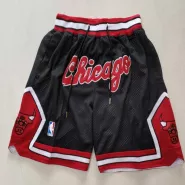 Men's Chicago Bulls Black Mesh NBA Shorts - thejerseys