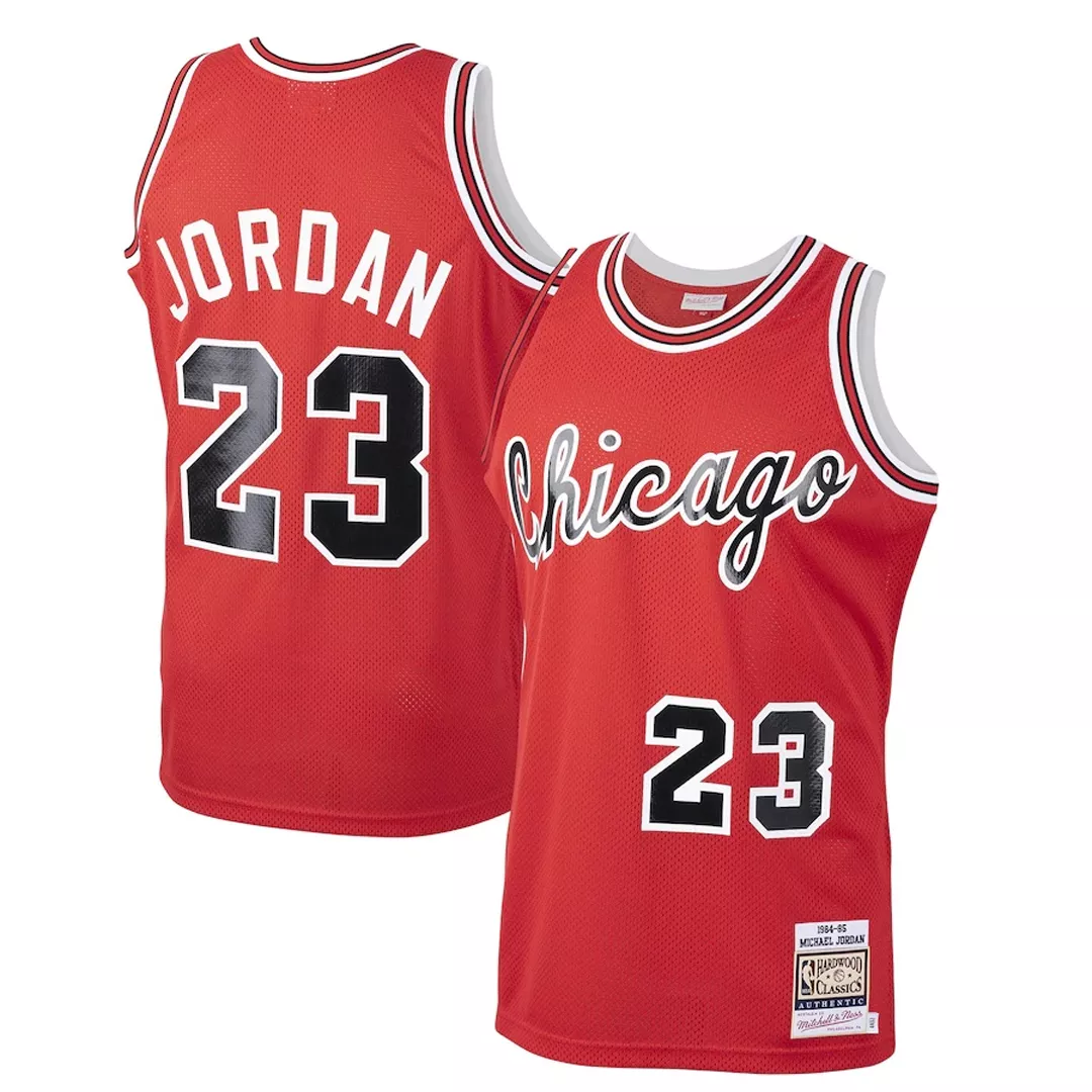 Men's Chicago Bulls Michael Jordan #23 Red Hardwood Classics Jersey 1984