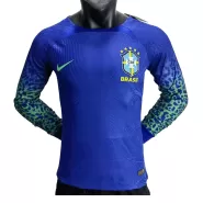 Men's Brazil Away Long Sleeve Soccer Jersey 2022 - Player Version - thejerseys