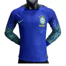 Men's Brazil Away Long Sleeve Soccer Jersey 2022 - Player Version - thejerseys