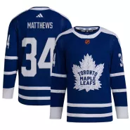Men's Toronto Maple Leafs Auston Matthews #34 adidas Royal Reverse Retro Authentic Player Jersey - thejerseys