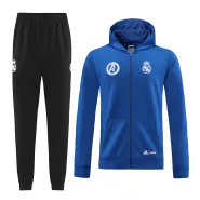 Real Madrid Blue Hoodie Training Kit (Top+Pants) 2022/23 For Adults - thejerseys