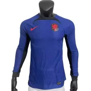 Men's Netherlands Away Long Sleeve Soccer Jersey 2022 - Player Version - thejerseys