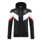 PSG Black Hoodie Windbreaker Jacket 2022/23 For Adults - thejerseys