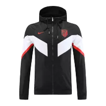 Atletico Madrid Black Hoodie Windbreaker Jacket 2022/23 For Adults - thejerseys