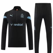 Marseille 1/4 Zip Black Tracksuit Kit(Top+Pants) 2022/23 for Adults - thejerseys