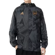 Arsenal Black Hoodie Windbreaker Jacket 2022/23 For Adults - thejerseys