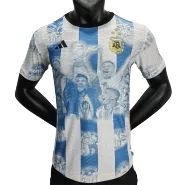 Argentina Three Stars Home Commemorate Soccer Jersey World Cup 2022 - Player Version - thejerseys