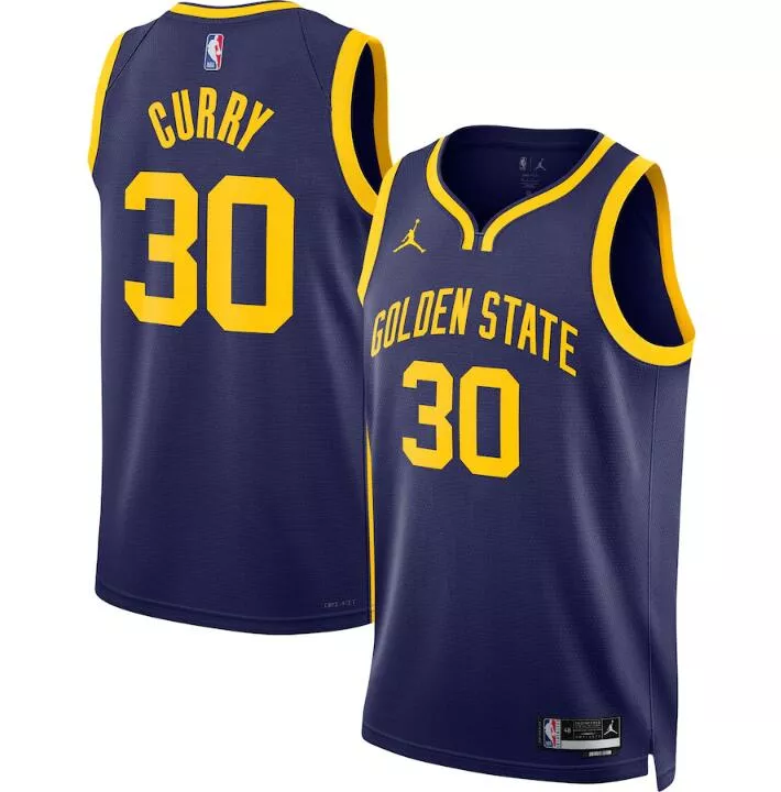 Men's Golden State Warriors Stephen Curry #30 Navy Swingman Jersey 22/23 - Statement Edition - thejerseys