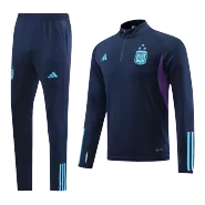 Three Stars Argentina 1/4 Zip Royal Blue Tracksuit Kit(Top+Pants) 2022/23 for Adults - thejerseys