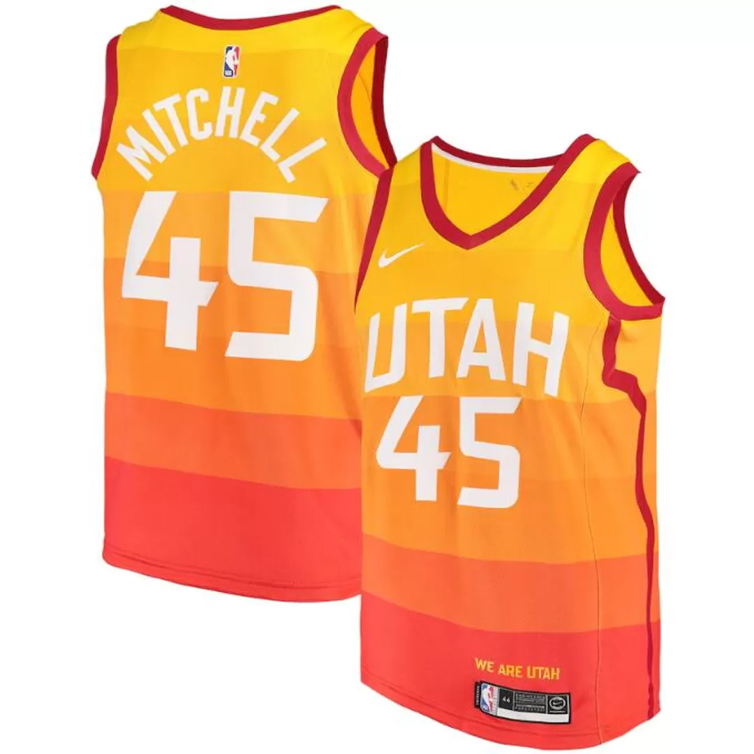 Men's Utah Jazz Donovan Mitchell Nike Gold Replica Swingman Jersey - Statement  Edition