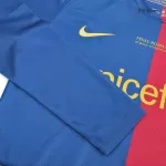 Barcelona Home Retro Long Sleeve Soccer Jersey 2008/09 - UCL Final - thejerseys