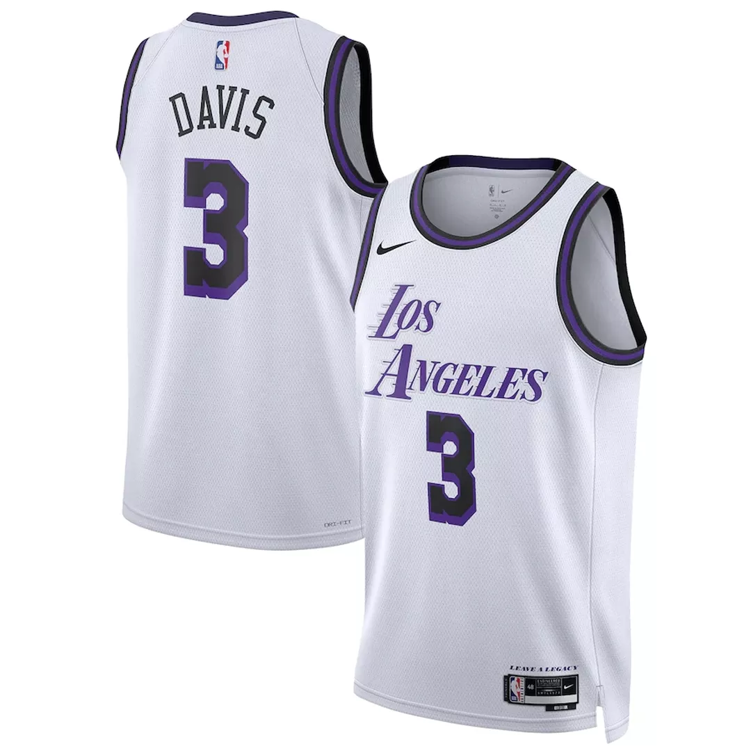 Men's Los Angeles Lakers Anthony Davis #3 White Swingman Jersey 22/23 - City Edition