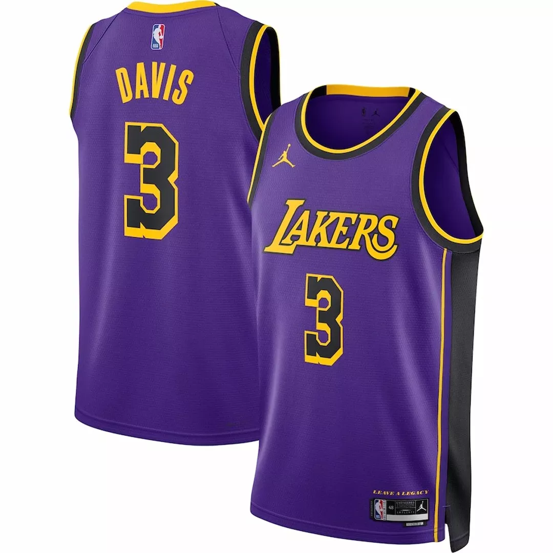 Men's Los Angeles Lakers Anthony Davis #3 Purple Swingman Jersey 22/23 - Statement Edition