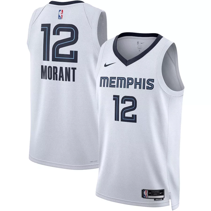 Men's Memphis Grizzlies Ja Morant #12 White Swingman Jersey 2022/23 - Association Edition - thejerseys