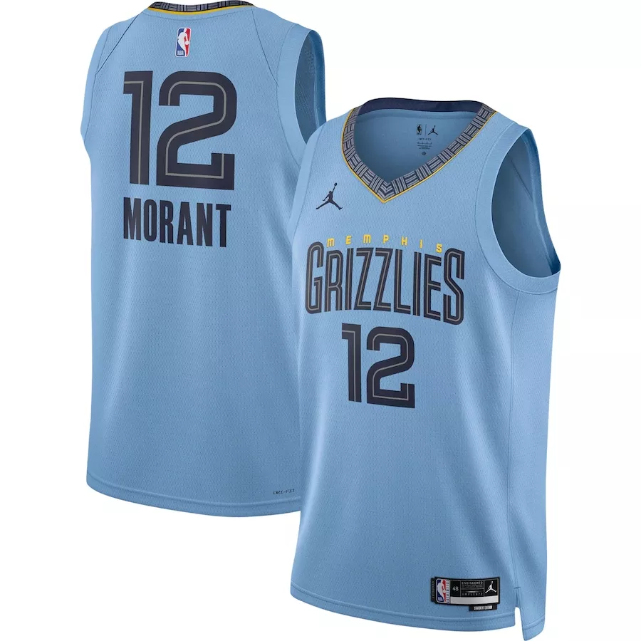 Men's Memphis Grizzlies Ja Morant #12 Blue Swingman Jersey 2022/23 - Statement Edition - thejerseys