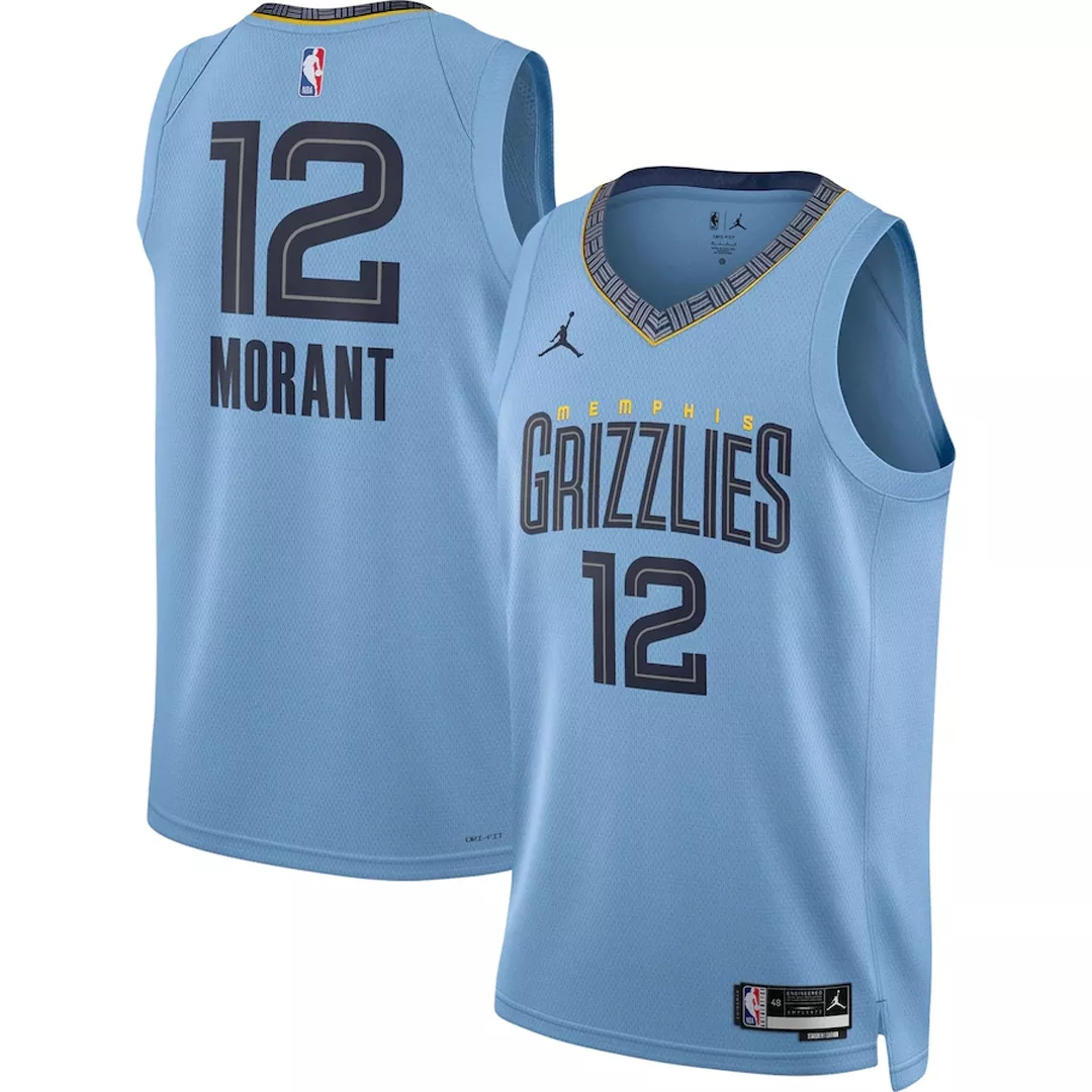Men's Memphis Grizzlies Ja Morant #12 Blue Swingman Jersey 2022/23 - Statement Edition
