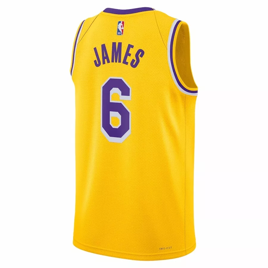 Men's Los Angeles Lakers LeBron James #6 Nike Gold 2022/23 Swingman Jersey - Icon Edition - thejerseys