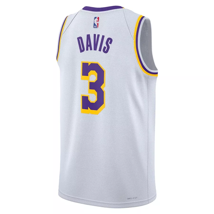 Men's Los Angeles Lakers Anthony Davis #3 White Swingman Jersey 22/23 - Association Edition - thejerseys