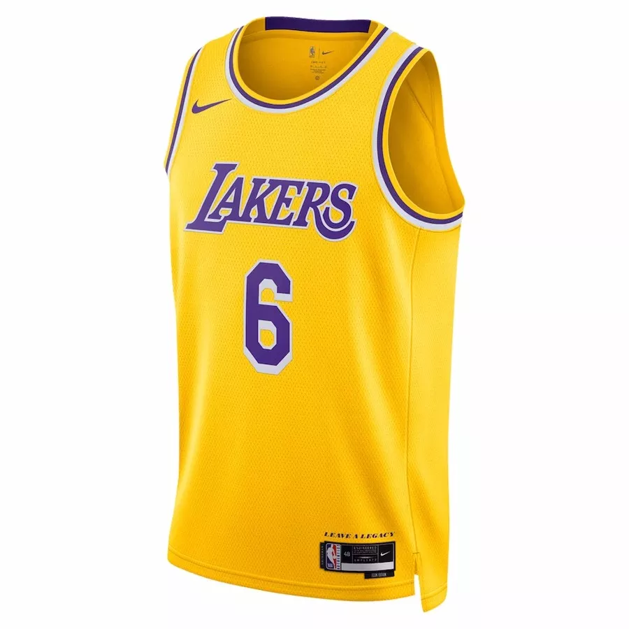 Men's Los Angeles Lakers LeBron James #6 Nike Gold 2022/23 Swingman Jersey - Icon Edition - thejerseys