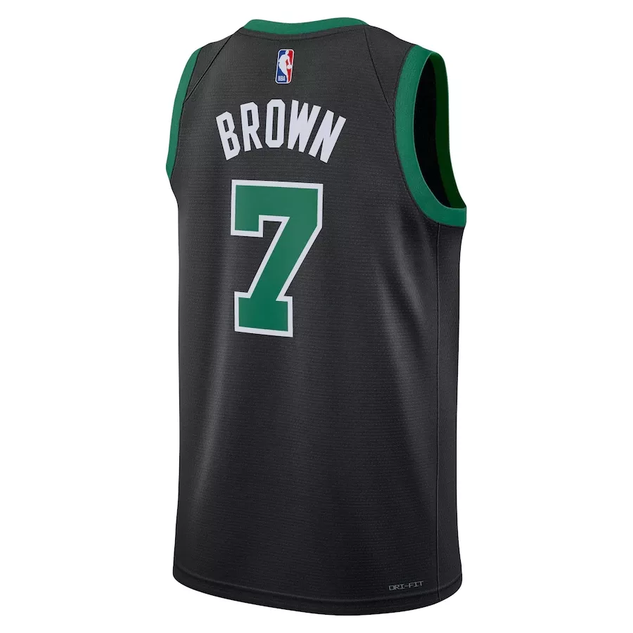 Men's Boston Celtics Jaylen Brown #7 Black Swingman Jersey 2022/23 - Statement Edition - thejerseys