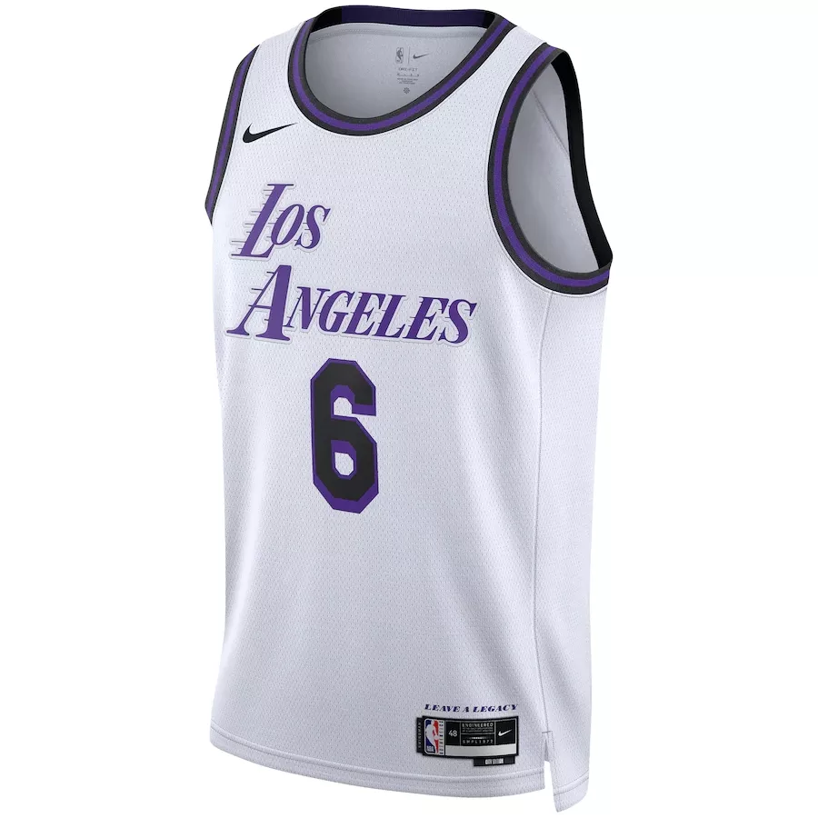 Men's Los Angeles Lakers LeBron James #6 White Swingman Jersey 2022/23 - City Edition - thejerseys