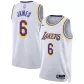 Men's Los Angeles Lakers LeBron James #6 White Swingman Jersey 2022/23 - Association Edition - thejerseys