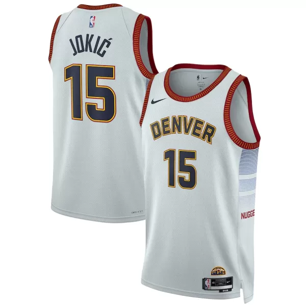 Discount Denver Nuggets Nikola Jokic #15 White Swingman Jersey 22/23 - City Edition - thejerseys