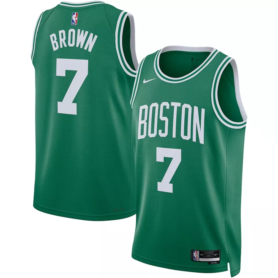 Men's Boston Celtics Jaylen Brown #7 Green Swingman Jersey 2022/23 - Icon Edition - thejerseys
