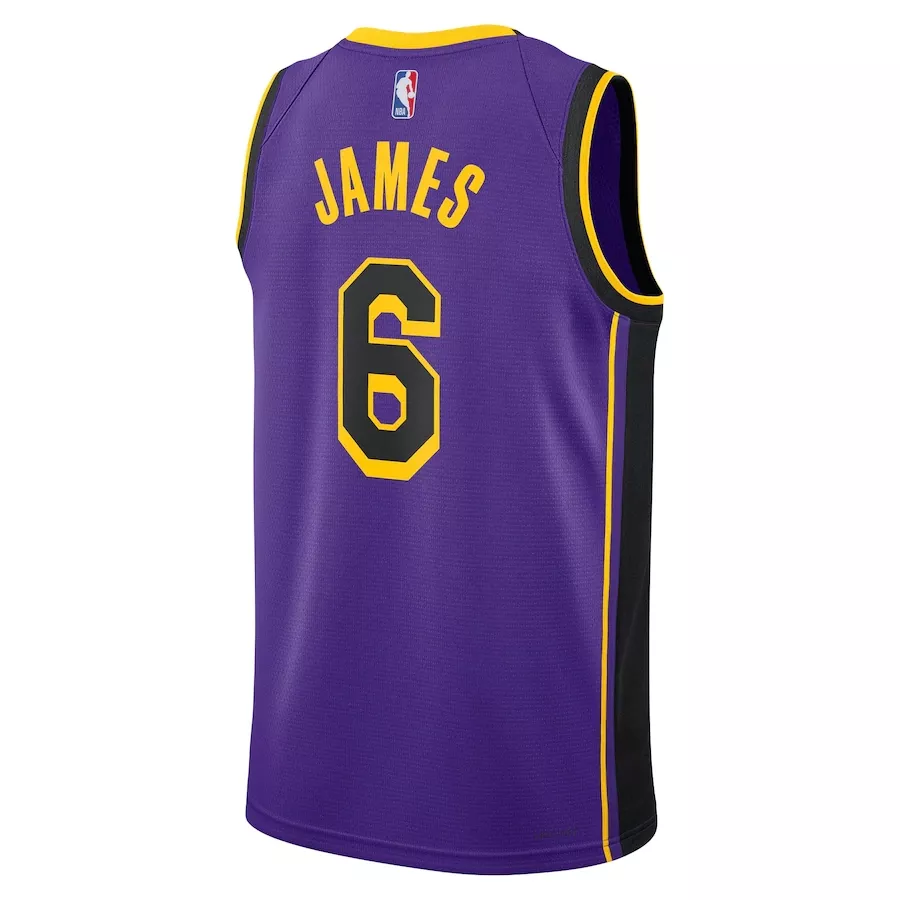 Men's Los Angeles Lakers LeBron James #6 Purple Swingman Jersey 2022/23 - Statement Edition - thejerseys