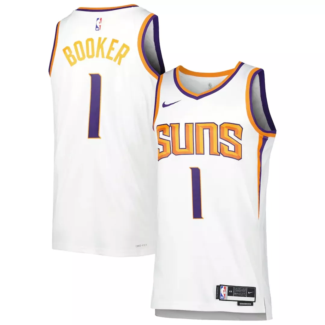Men's Phoenix Suns Devin Booker #1 White Swingman Jersey 22/23 - Association Edition
