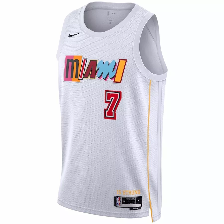 Men's Miami Heat Kyle Lowry #7 White Swingman Jersey 22/23 - City Edition - thejerseys
