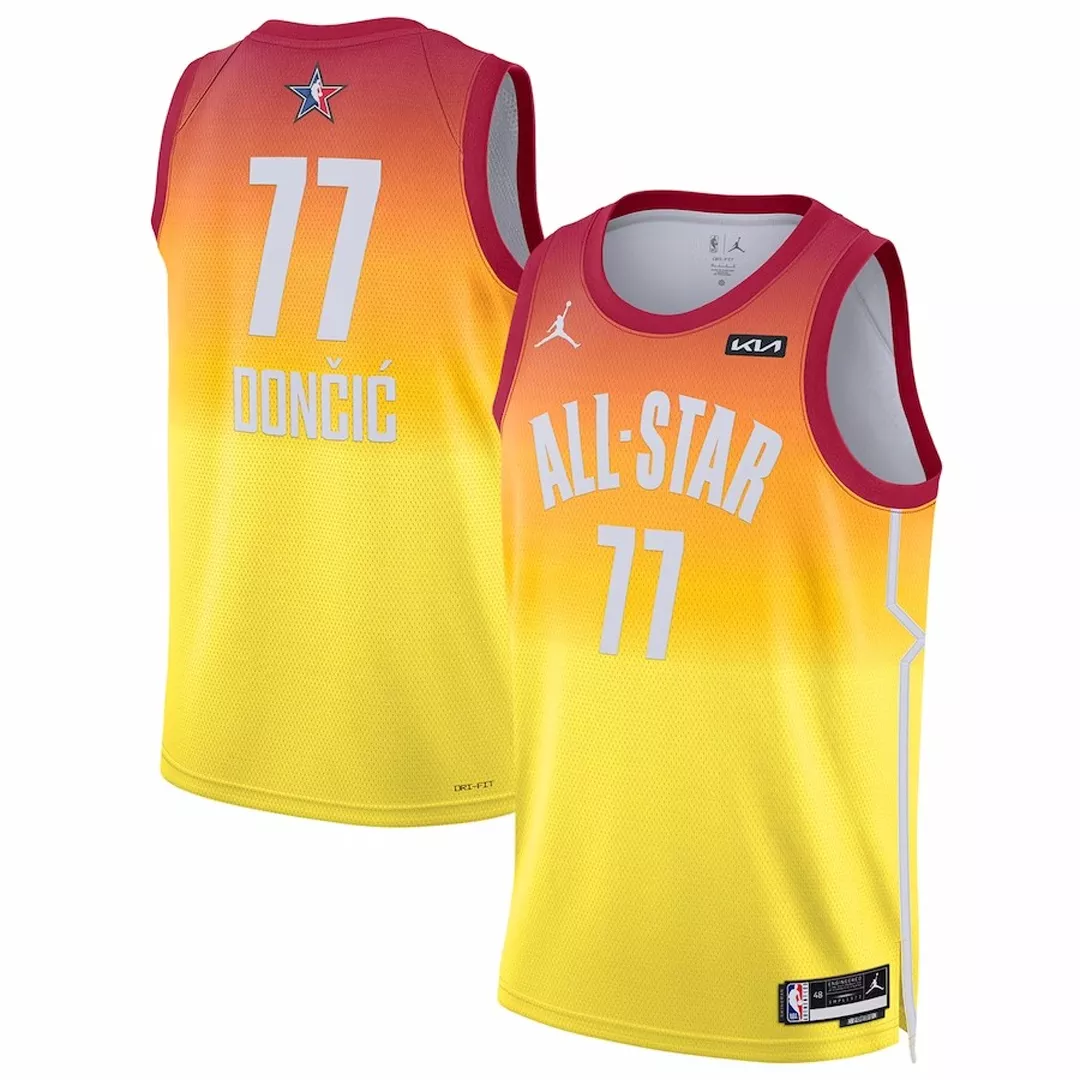 Men's All Star Luka Doncic #77 Orange All-Star Game Swingman Jersey 2023