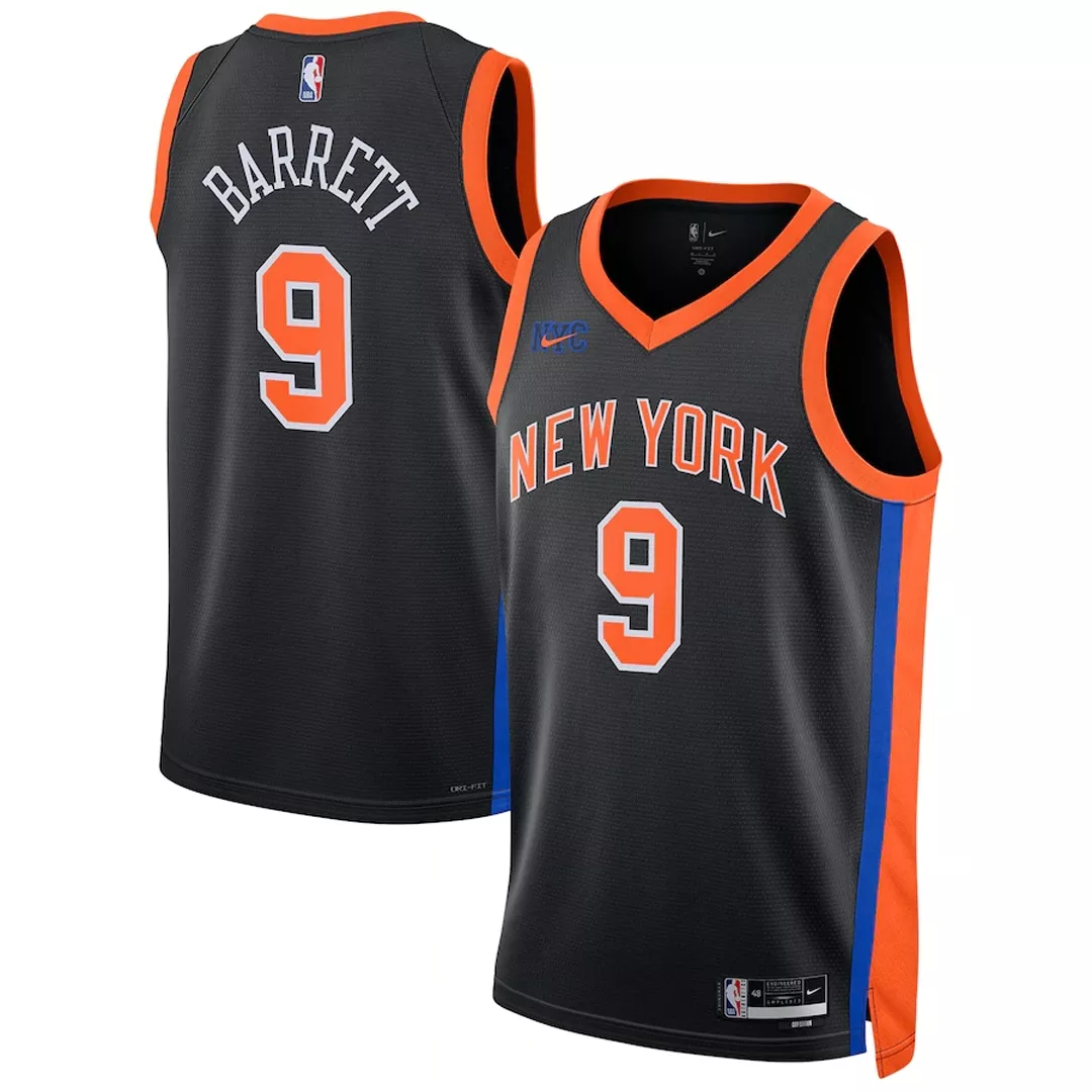 Men's New York Knicks RJ Barrett #9 Black Swingman Jersey 22/23 - City Edition