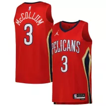 Men's New Orleans Pelicans CJ McCollum #3 Jordan Brand Red 2022/23 Swingman Jersey - Statement Edition - thejerseys