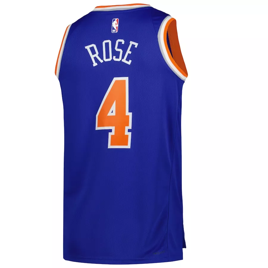 Men's New York Knicks Derrick Rose #4 Blue Swingman Jersey 22/23 - Icon Edition - thejerseys