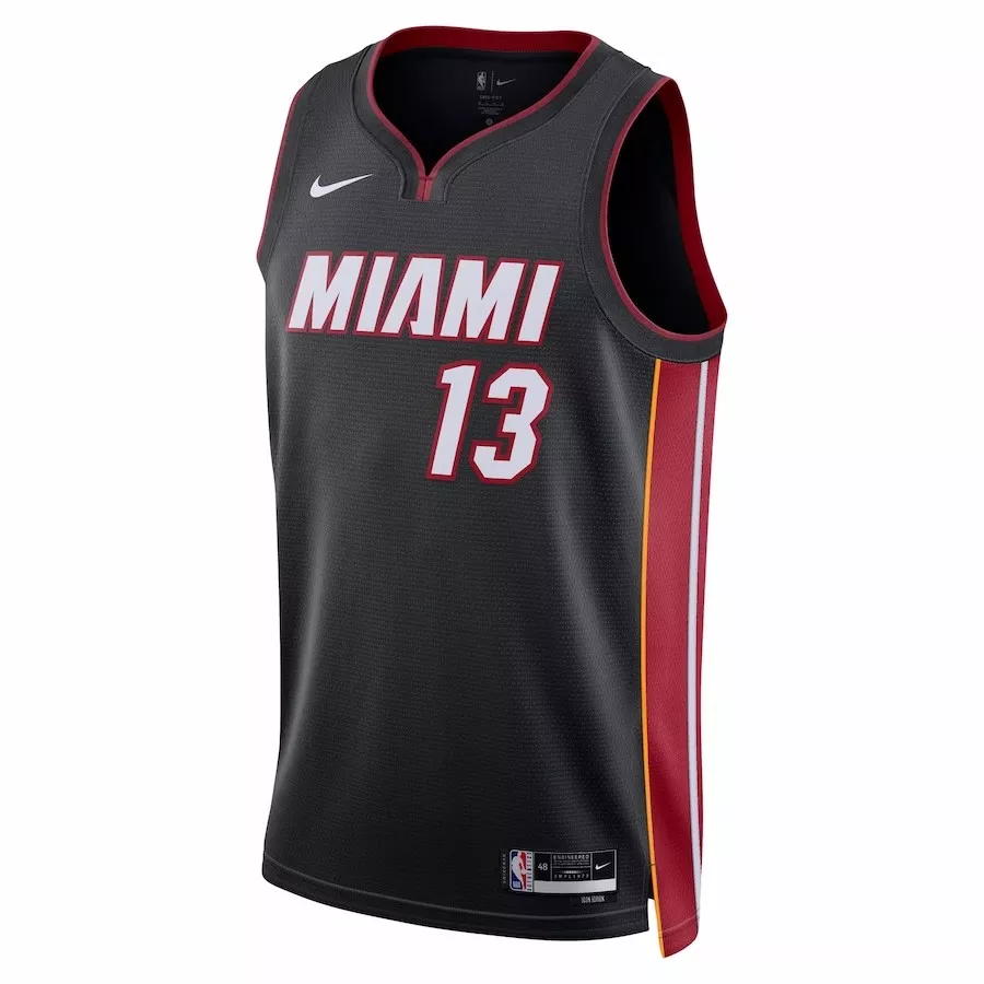 Men's Miami Heat Bam Adebayo #13 Black Swingman Jersey 22/23 - Icon Edition - thejerseys