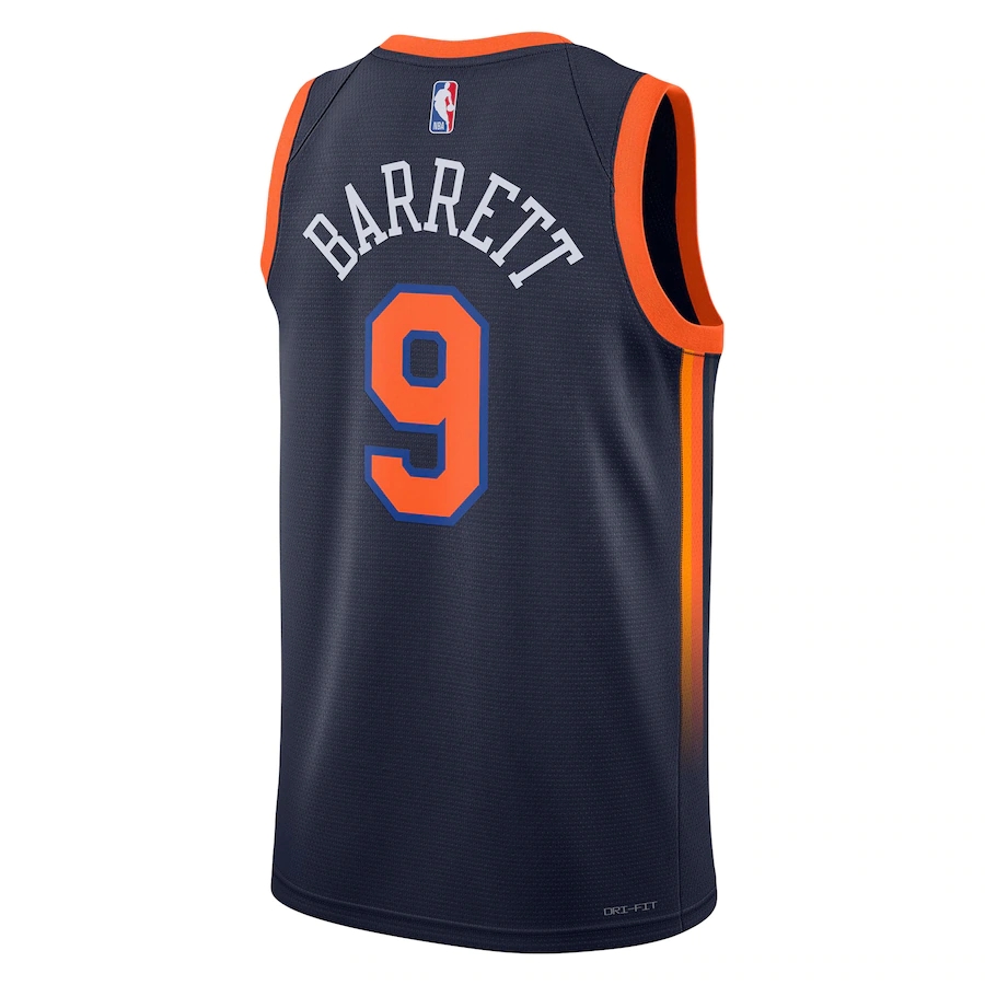 RJ Barrett New York Knicks Game-Used #9 White Jersey vs. Los