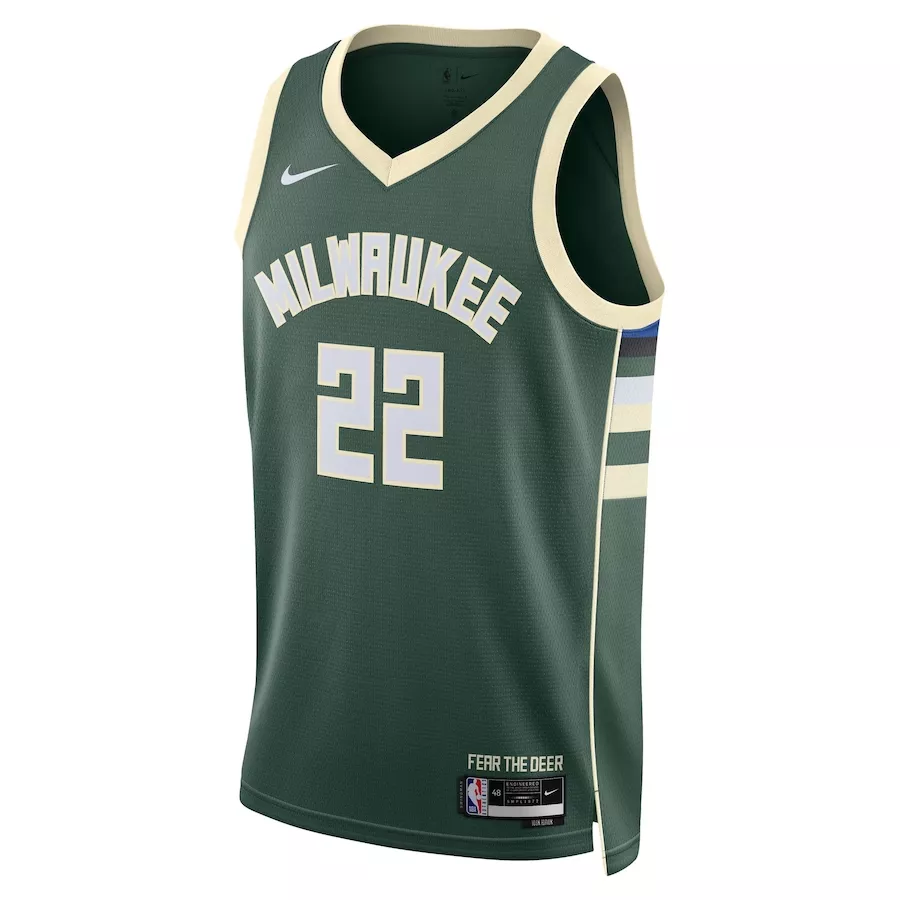Men's Milwaukee Bucks Khris Middleton #22 Hunter Green Swingman Jersey 22/23 - Icon Edition - thejerseys